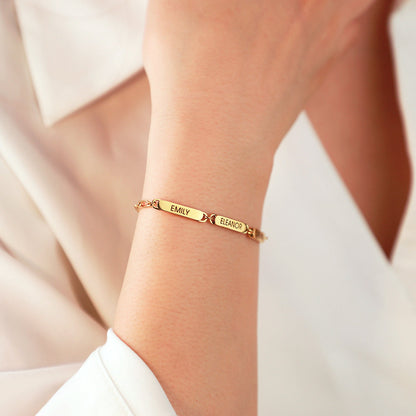 Personalized Family Names Paperclip Bracelet