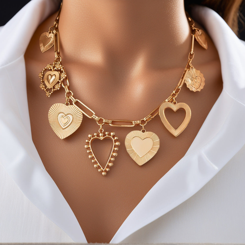 Chunky Heart Charm Necklace