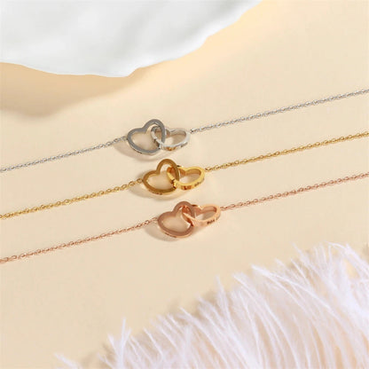 Eternal Love Box Dual Hearts Engraved Necklace