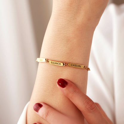 Personalized Family Names Paperclip Bracelet