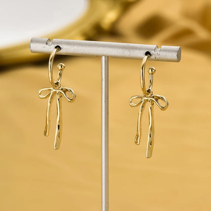 Dainty Dangle Bow Earrings
