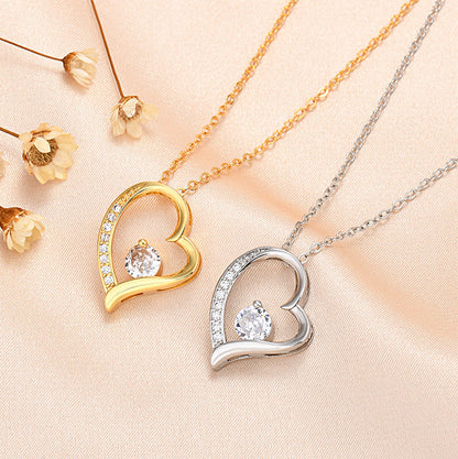 Dainty Diamond Symbolic Love Heart Necklace