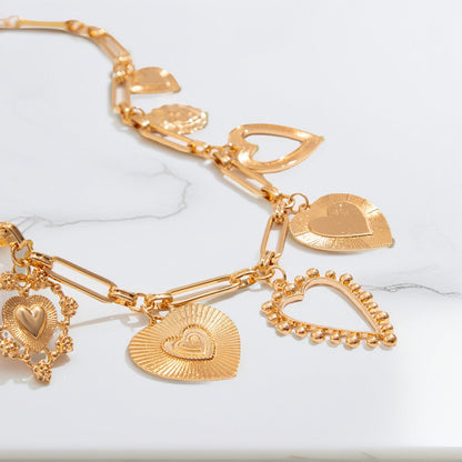Chunky Heart Charm Necklace