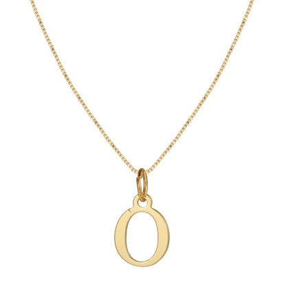 14k Minimal Serif Initial Necklace