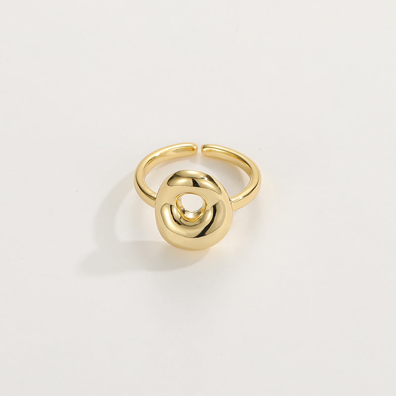 Cute Bubble Letter Initial Ring