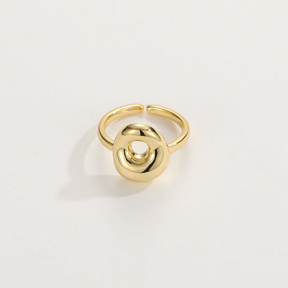 Cute Bubble Letter Initial Ring