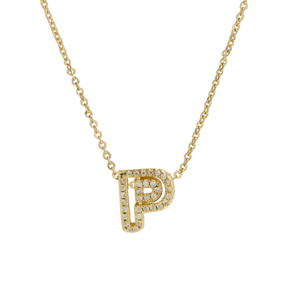 Dazzling Diamond Initial Necklace