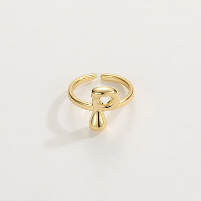 Cute Bubble Letter Initial Ring