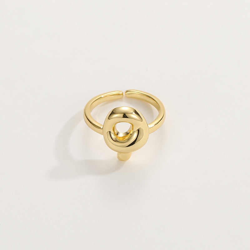 Cute Bubble Letter Initial Ring