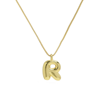 Chunky Feminine Letter Initial Necklace