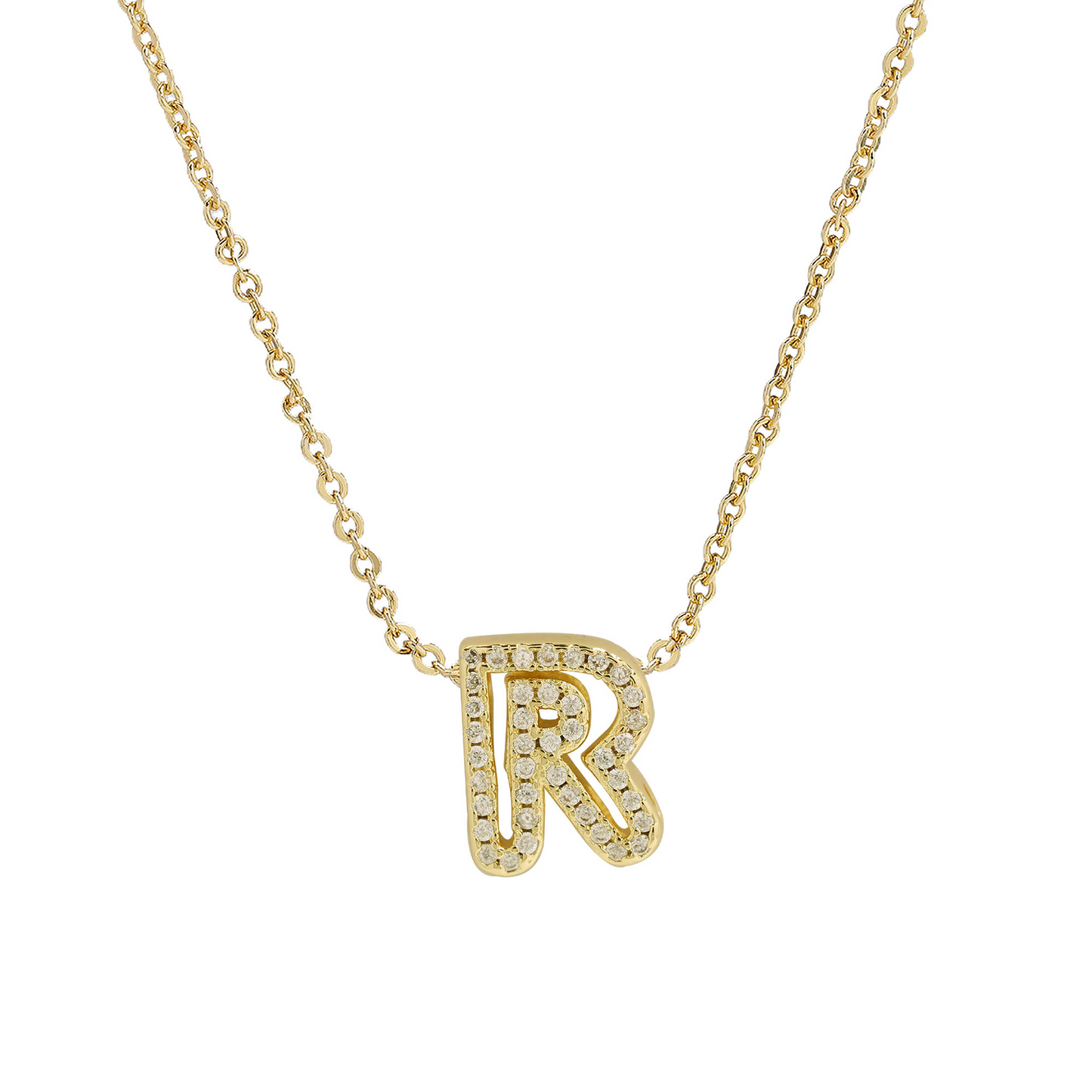 Dazzling Diamond Initial Necklace
