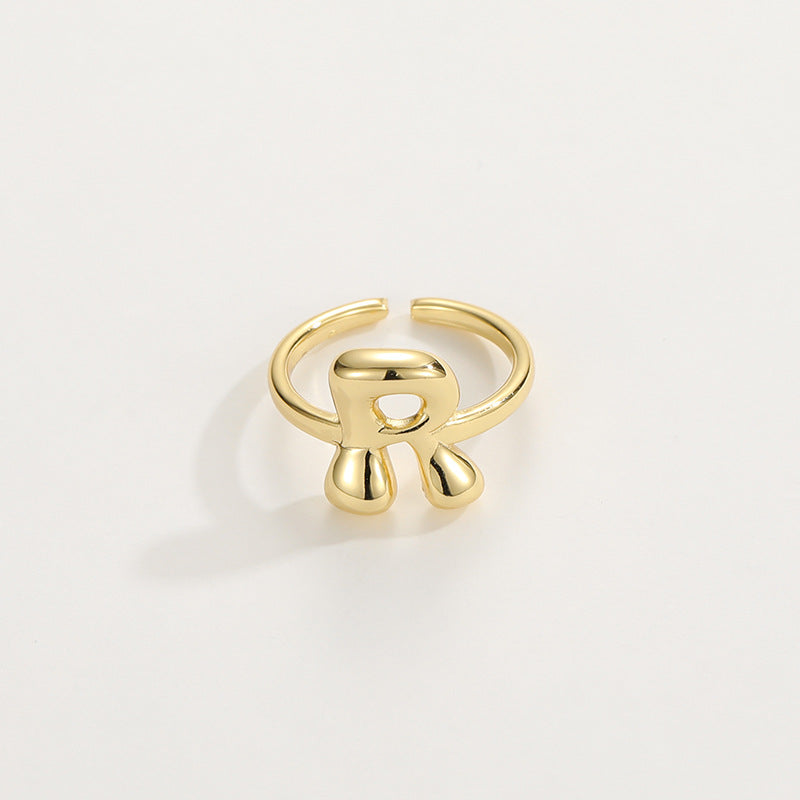 Cute Bubble Letter Initial Ring