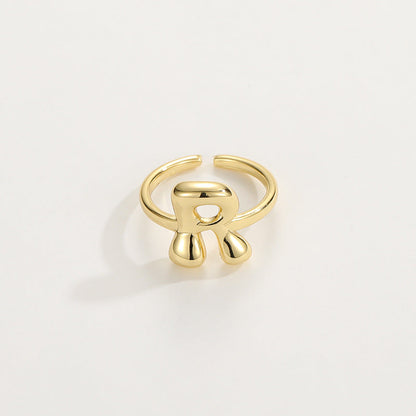 Cute Bubble Letter Initial Ring