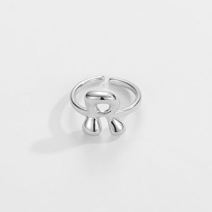Cute Bubble Letter Initial Ring