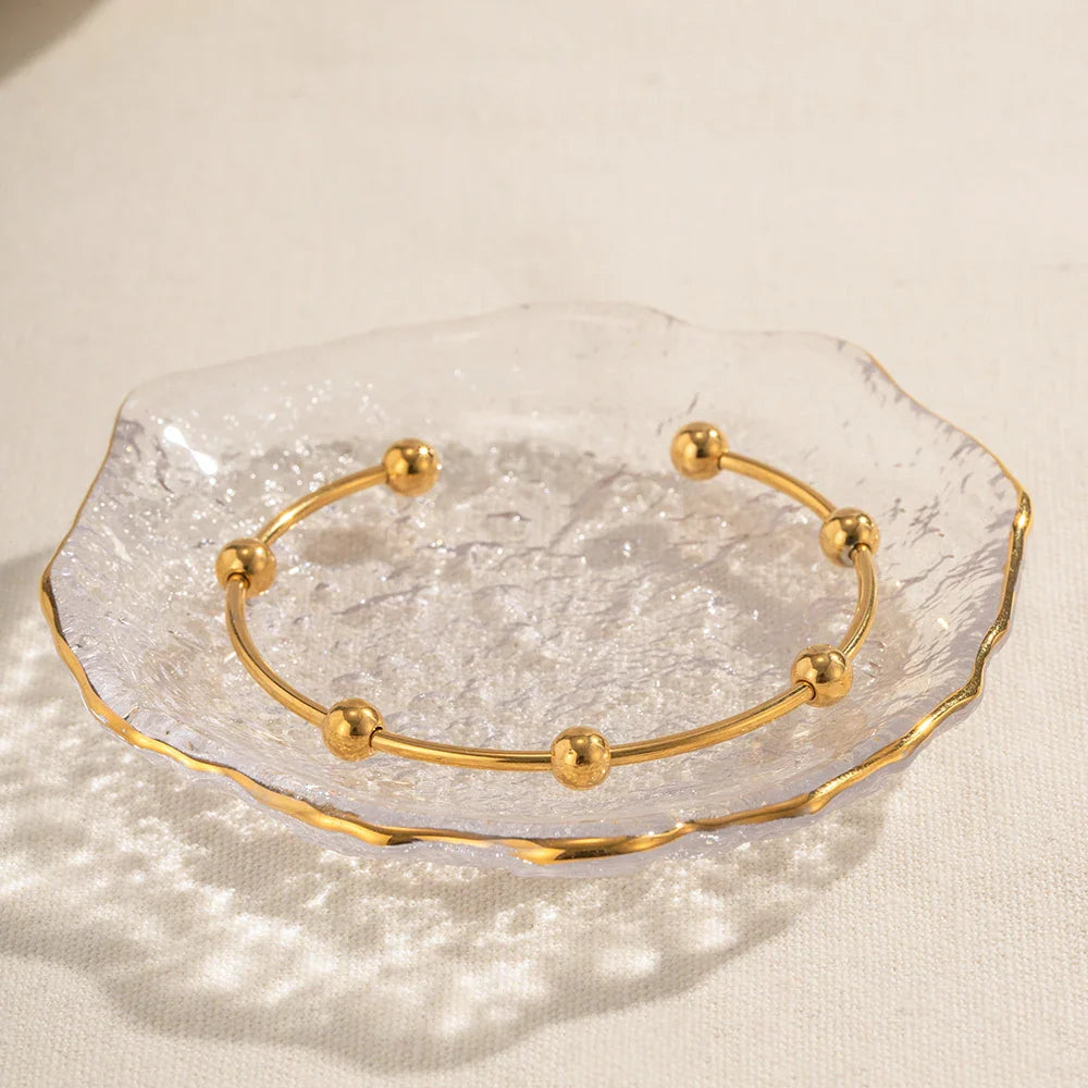 Classy Separated Sphere Bangle Bracelet