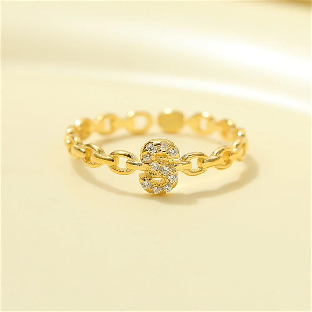 Dainty Diamond Letter Initial Ring