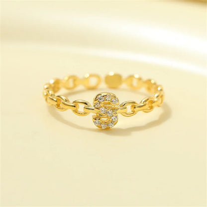 Dainty Diamond Letter Initial Ring