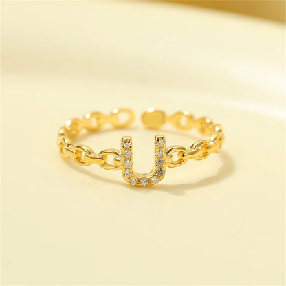 Dainty Diamond Letter Initial Ring