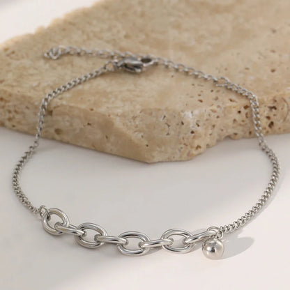 Dainty Curb & Bold Paperclip Chain Bracelet