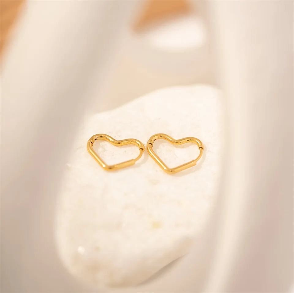 Elegant Heart Hoop Earrings