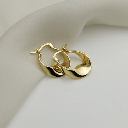 Minimal Flattened Irregular Hoop Earrings