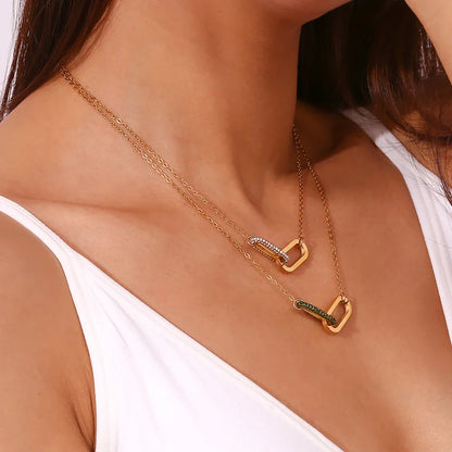 Classy Paper Clip Link Love Necklace