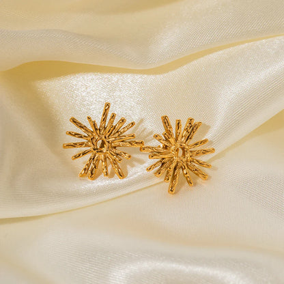 Dainty Radial Shine Stud Earrings