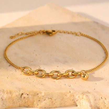Dainty Curb & Bold Paperclip Chain Bracelet