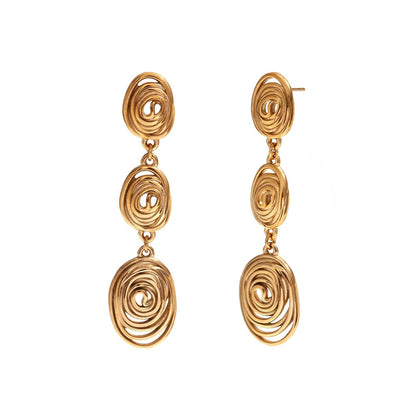 Classy Patterned Triple Dangle Earrings
