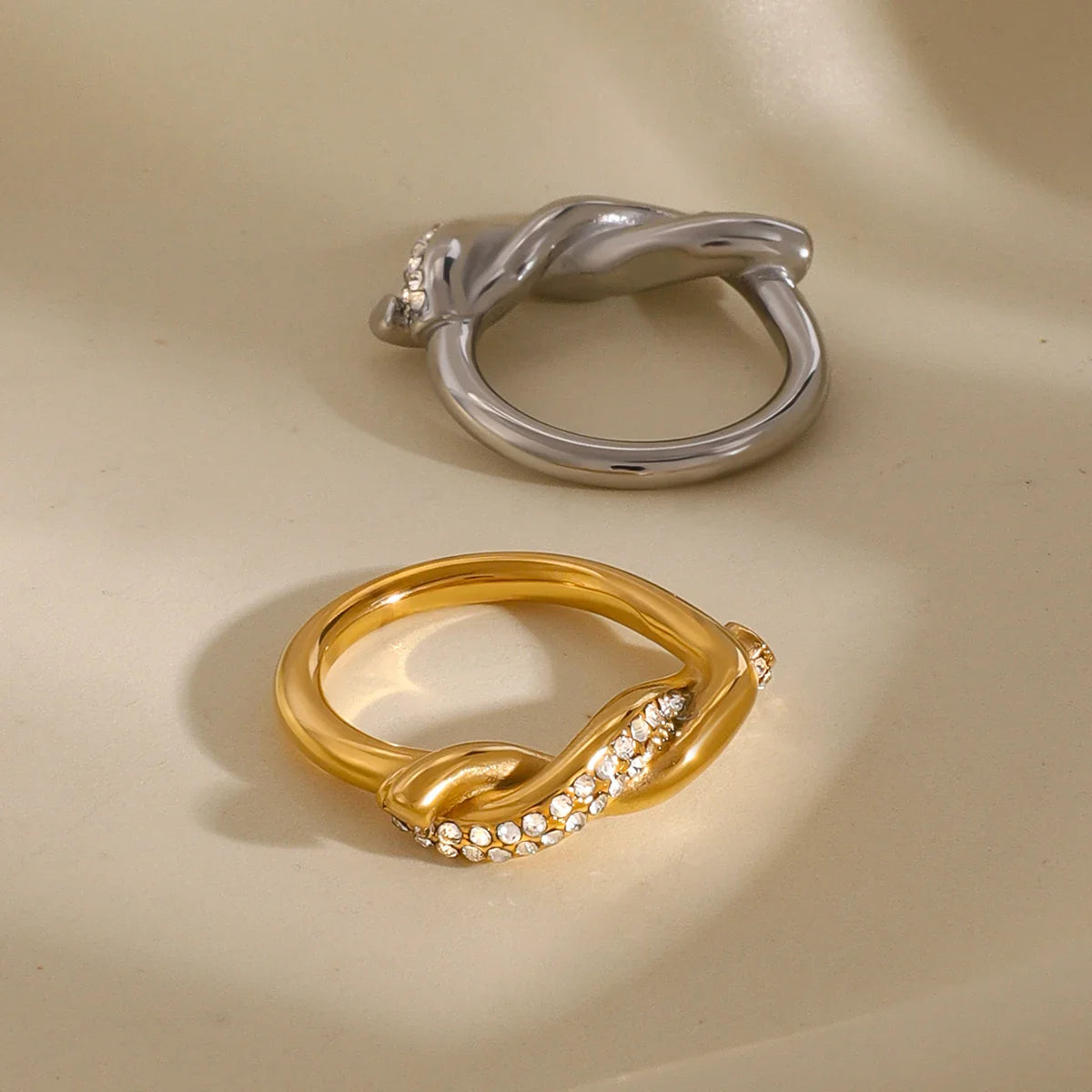 Intertwined Diamond Accent Ring