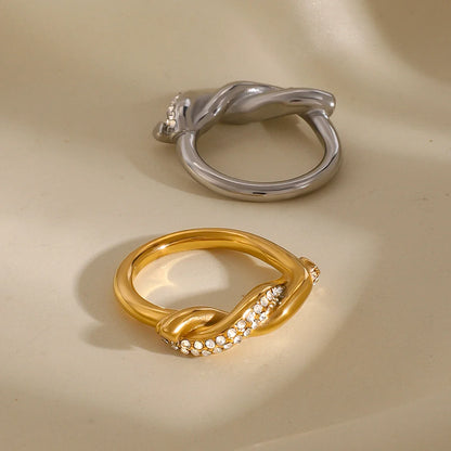 Intertwined Diamond Accent Ring