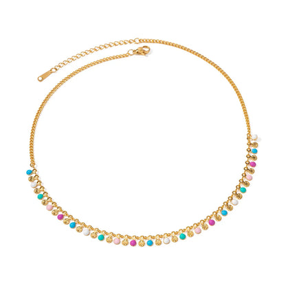 Bohemian Colorful Droplet Necklace