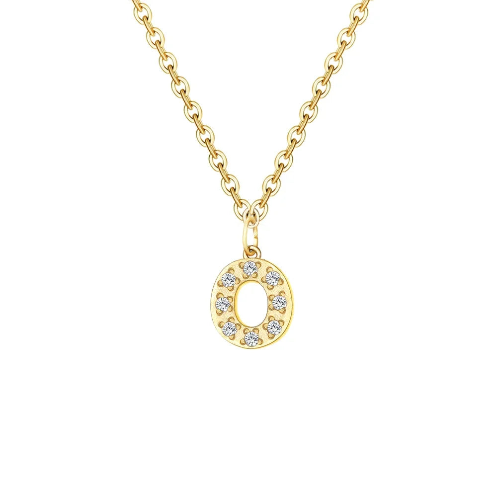 Dainty Zircon Letter Initial, Number, Symbol Chain Necklace