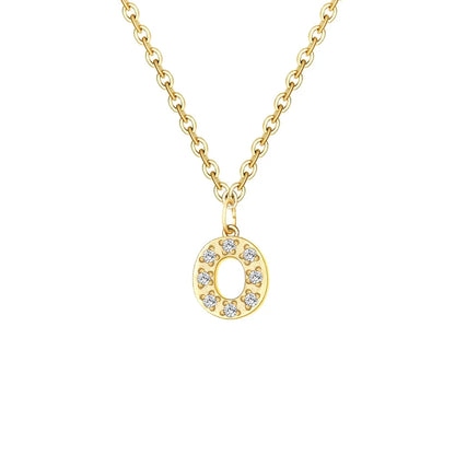 Dainty Zircon Letter Initial, Number, Symbol Chain Necklace