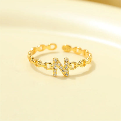 Dainty Diamond Letter Initial Ring