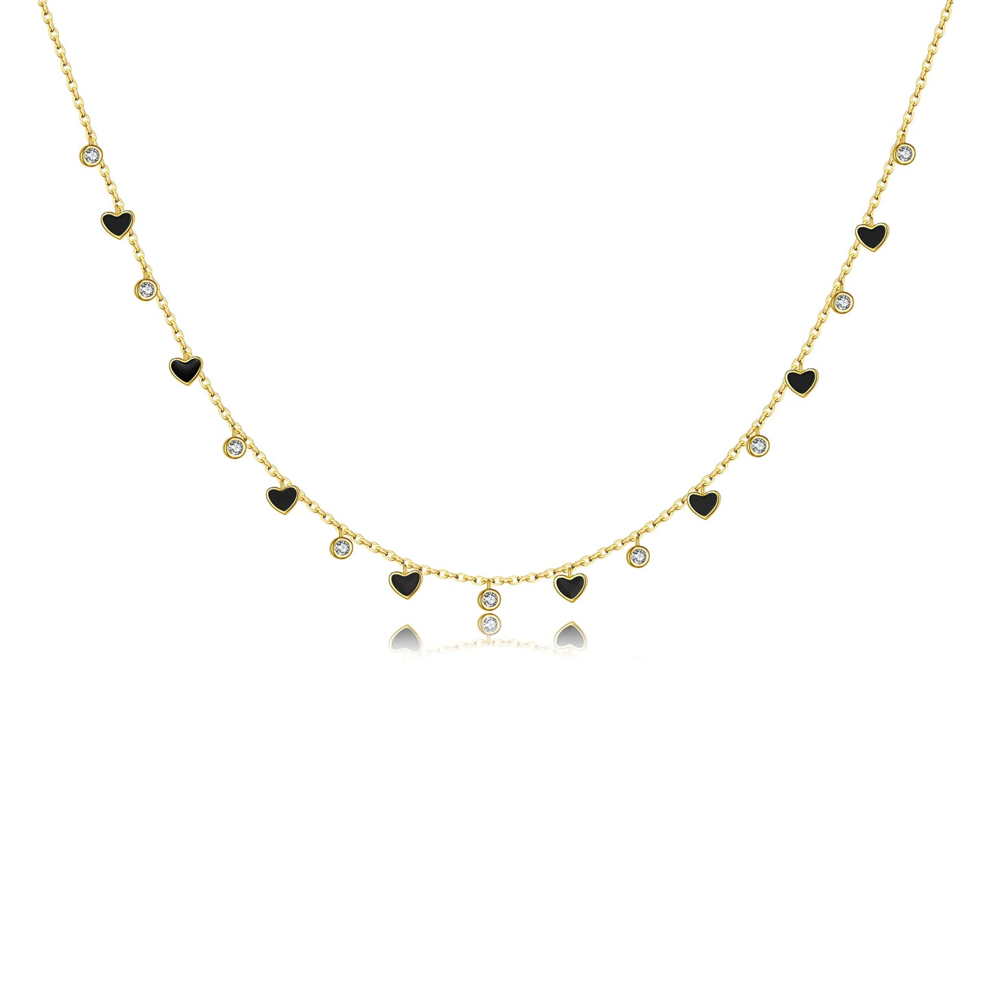 ANDYWEN 925 Sterling Silver Gold Bohemia Black Ename Charm Choker Necklace 2022 Winter Women Fashion Classic Fine Jewelry Enamel