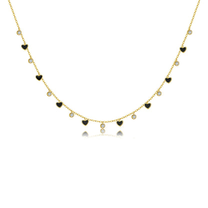 ANDYWEN 925 Sterling Silver Gold Bohemia Black Ename Charm Choker Necklace 2022 Winter Women Fashion Classic Fine Jewelry Enamel