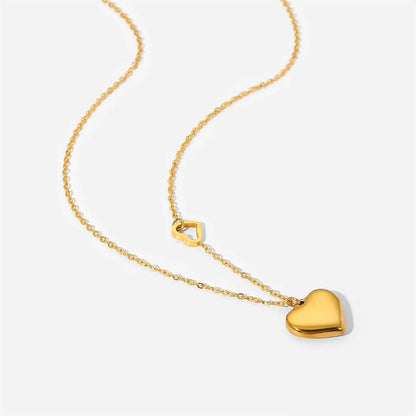 Dainty Heart Accented Heart Pendant Necklace
