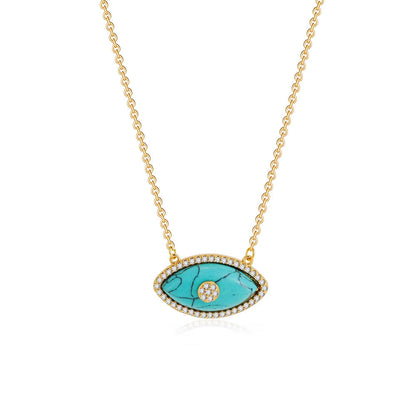 Dainty Evil Eye Diamond Accented Necklace