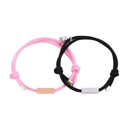 Personalized Minimal Rope Magnetic Couples Bracelet