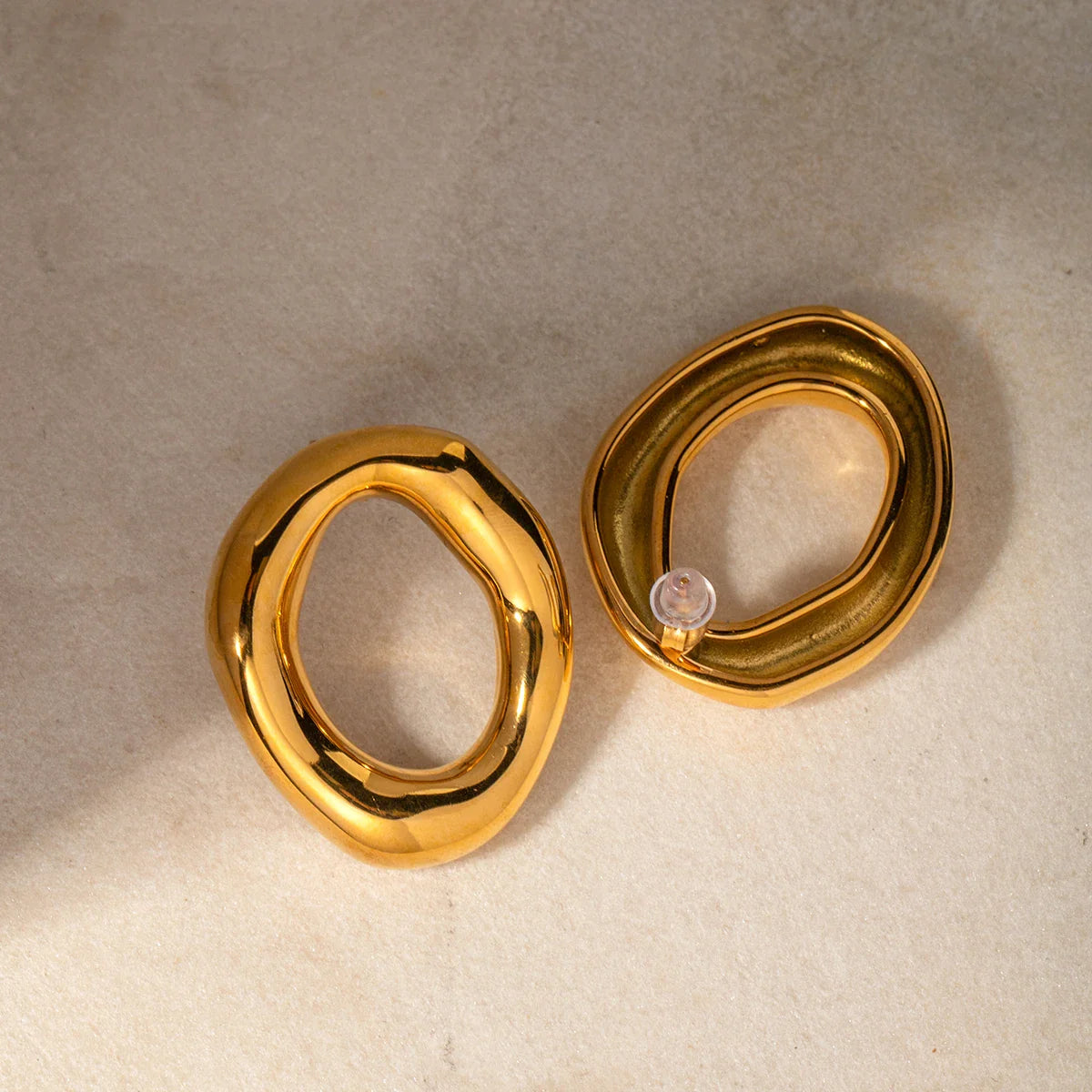 Open Oval Stud Earrings