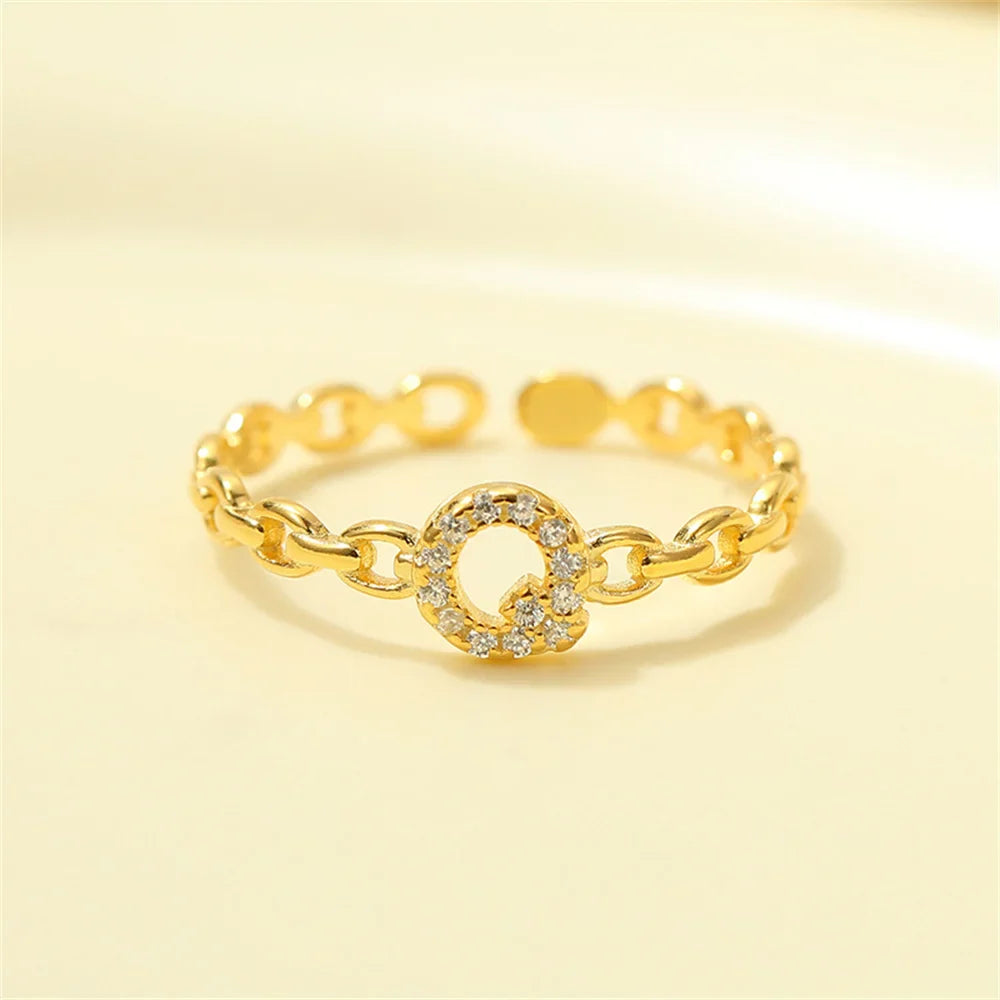 Dainty Diamond Letter Initial Ring
