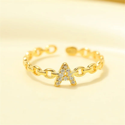 Dainty Diamond Letter Initial Ring
