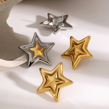 Bold Five Point Star Earrings