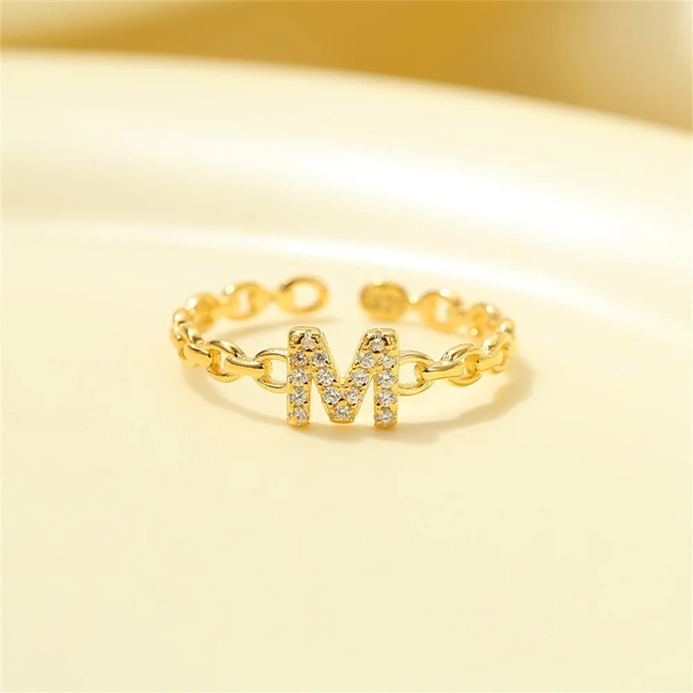 Dainty Diamond Letter Initial Ring