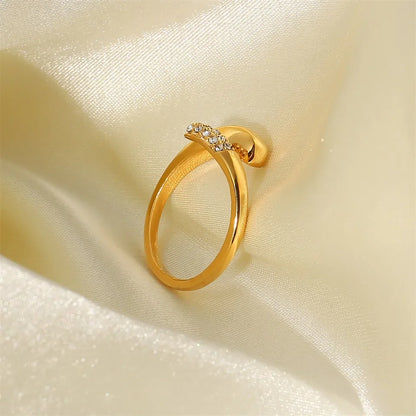 18k Dainty Diamond Tip Wrap Around Ring