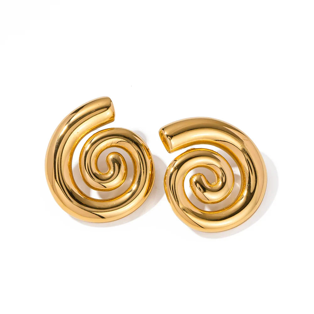 18k Polished Spiral Earrings