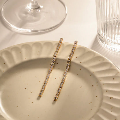 18k Dainty Diamond Tassel Earrings