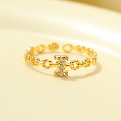 Dainty Diamond Letter Initial Ring