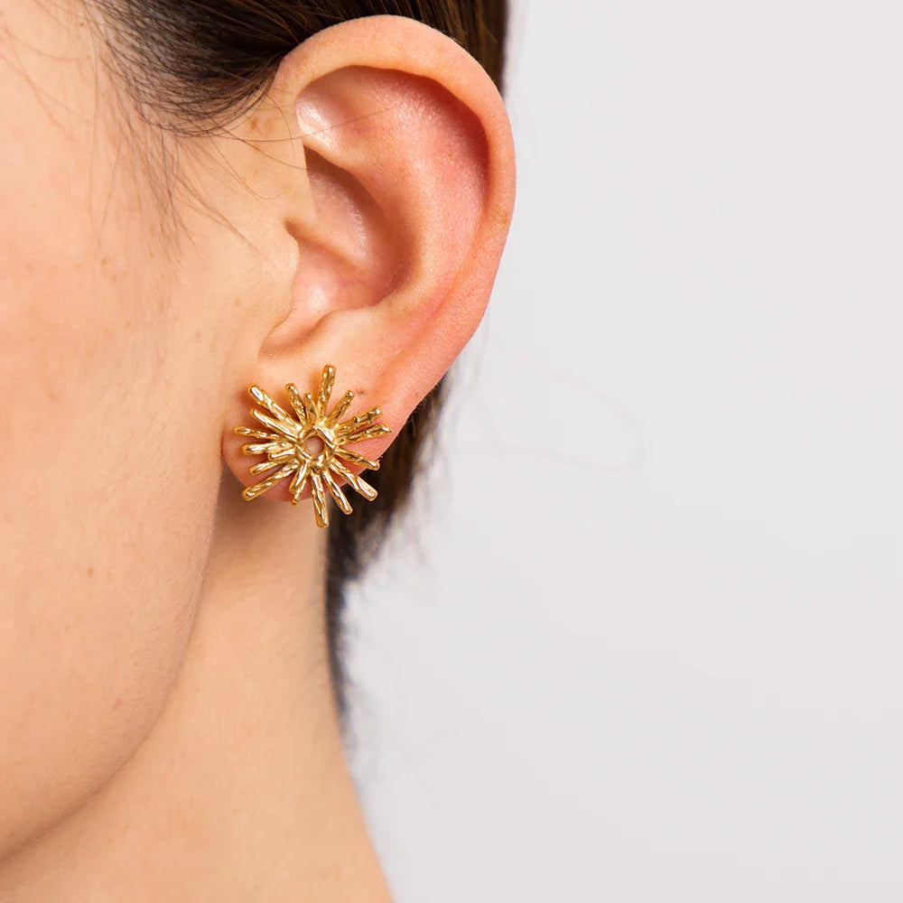 Dainty Radial Shine Stud Earrings